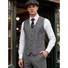 Men’s Lightweight Texture Slim Fit Suit Dress Vest | Vintage, Wedding, with Pocket, Formal, Tuxedo, Business, Casual, Waistcoat(Grey)