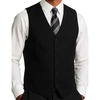 Men’s Lightweight Texture Slim Fit Suit Dress Vest | Vintage, Wedding, with Pocket, Formal, Tuxedo, Business, Casual, Waistcoat(Black)