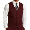 Men’s Lightweight Texture Slim Fit Suit Dress Vest | Vintage, Wedding, with Pocket, Formal, Tuxedo, Business, Casual, Waistcoat(Burgundy)