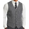 Men’s Lightweight Texture Slim Fit Suit Dress Vest | Vintage, Wedding, with Pocket, Formal, Tuxedo, Business, Casual, Waistcoat(Grey)