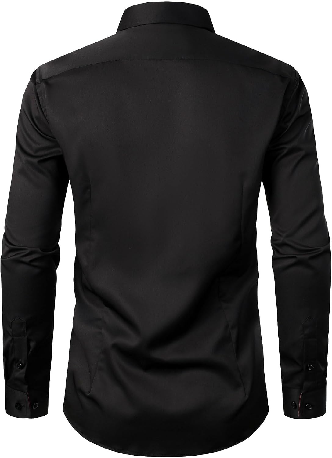 image:imageJEMITOP Mens Stretch MultiUse Dress Shirts Slight Sheen Long Sleeve Button Down Wedding Party Prom TuxedoBlack