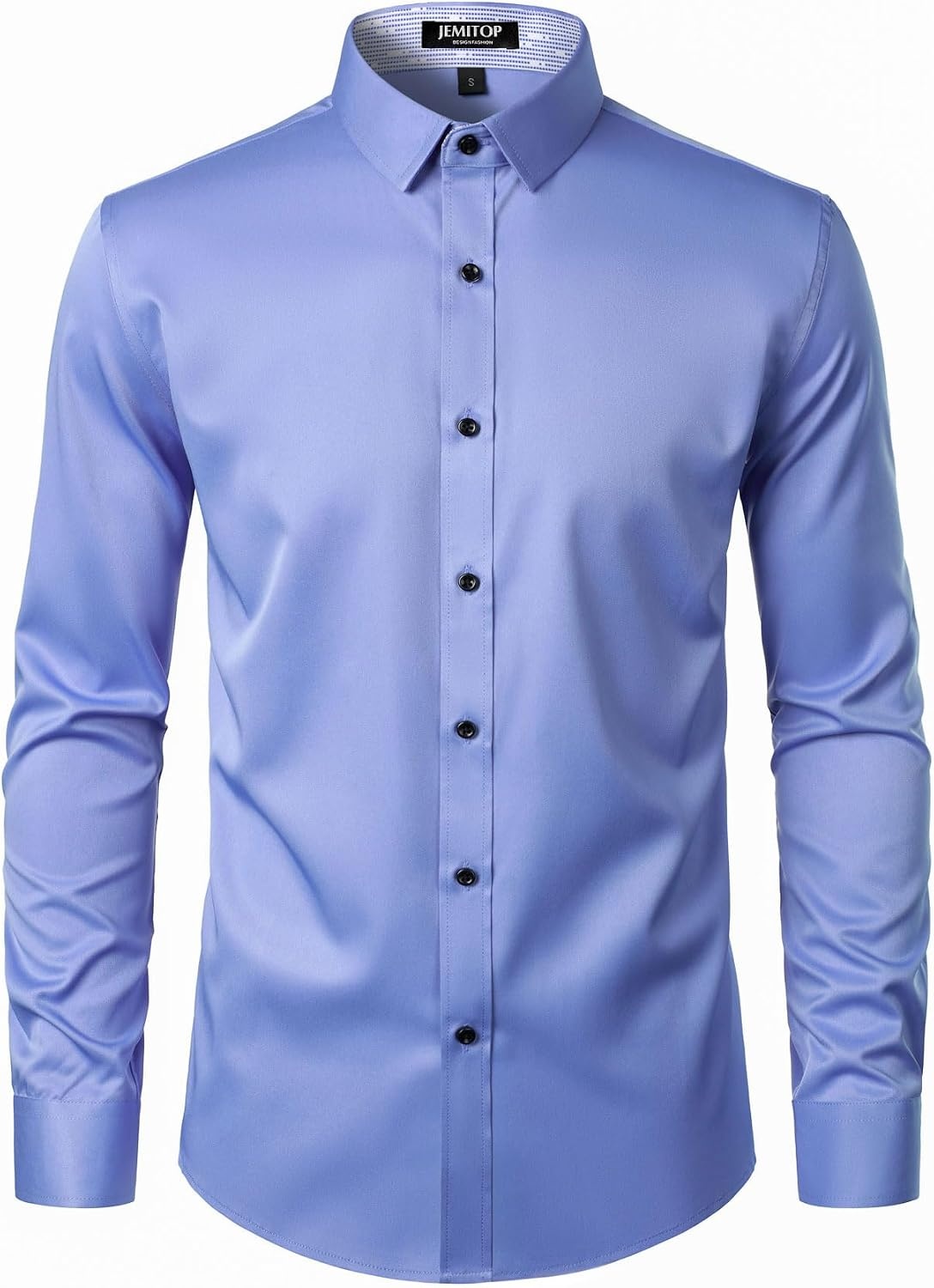 image:imageJEMITOP Mens Stretch MultiUse Dress Shirts Slight Sheen Long Sleeve Button Down Wedding Party Prom TuxedoBlue