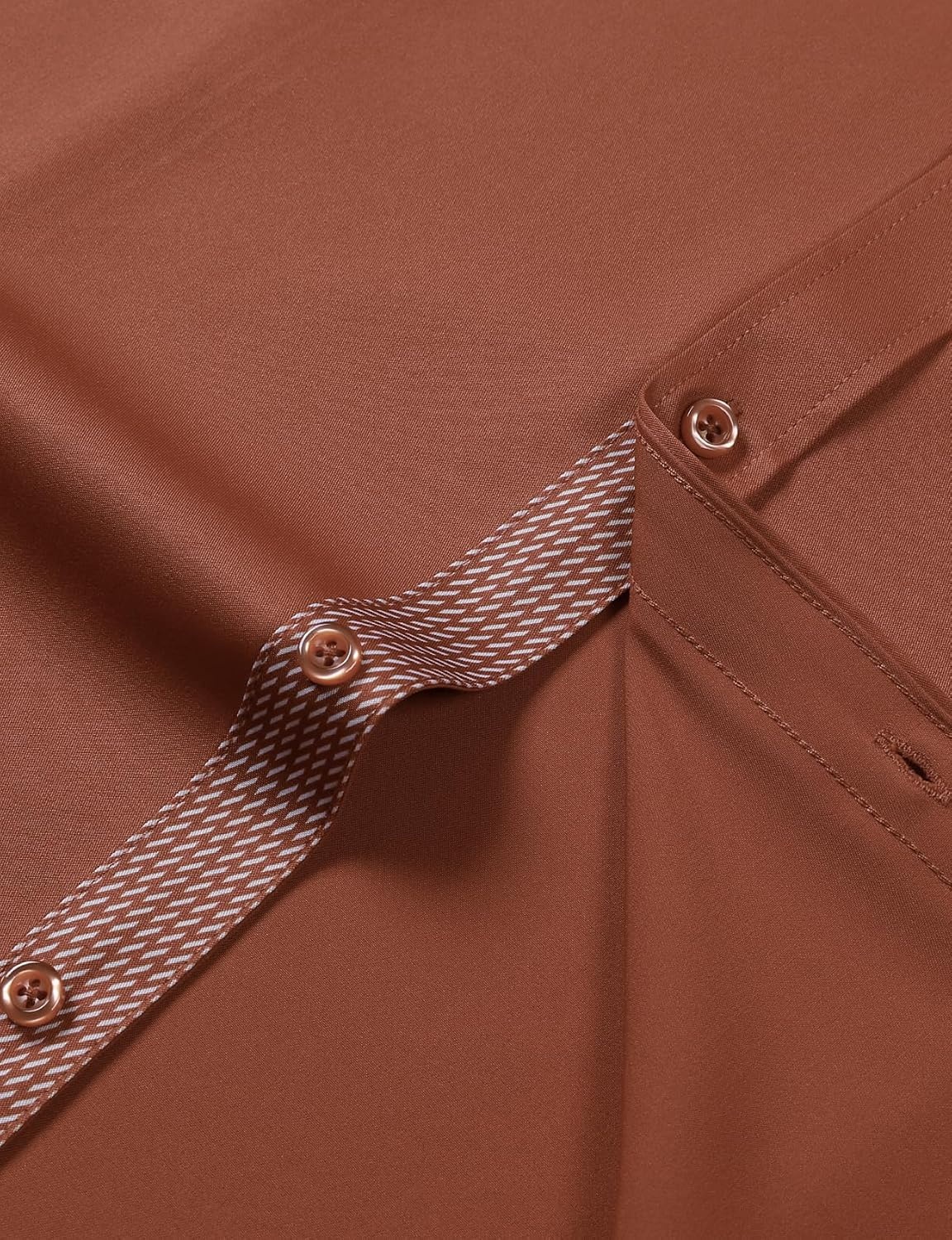 image:imageJEMITOP Mens Stretch MultiUse Dress Shirts Slight Sheen Long Sleeve Button Down Wedding Party Prom TuxedoBurnt Orange
