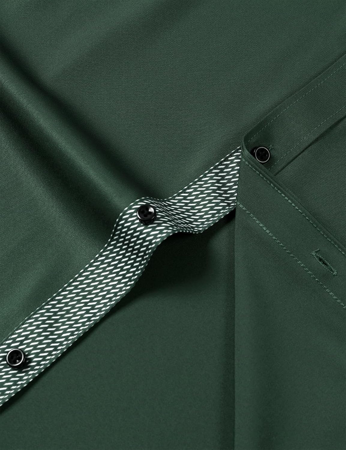 image:imageJEMITOP Mens Stretch MultiUse Dress Shirts Slight Sheen Long Sleeve Button Down Wedding Party Prom TuxedoDark Green