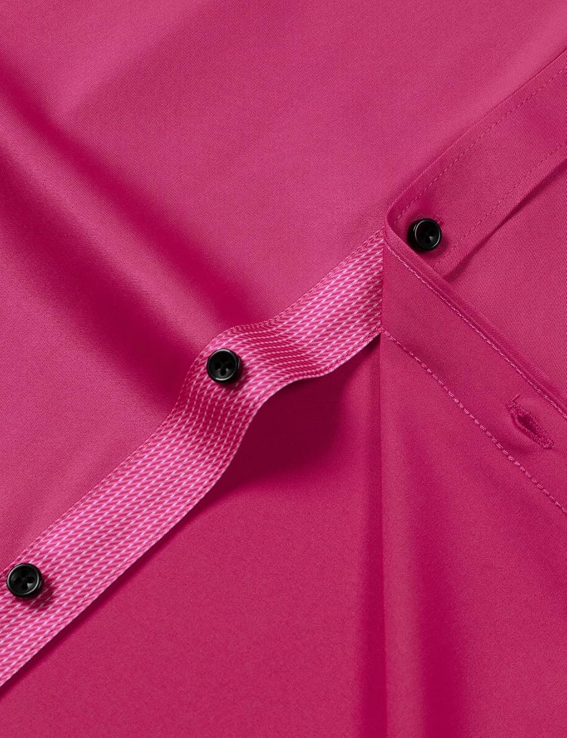 image:imageJEMITOP Mens Stretch MultiUse Dress Shirts Slight Sheen Long Sleeve Button Down Wedding Party Prom TuxedoHot Pink