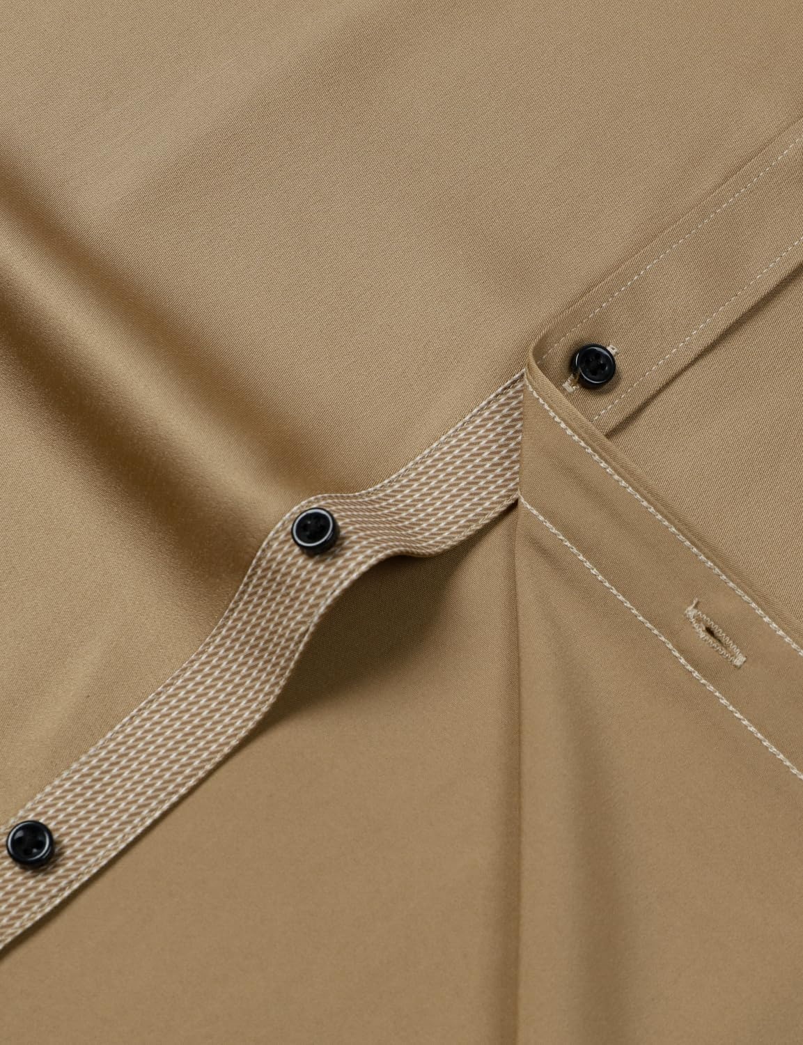 image:imageJEMITOP Mens Stretch MultiUse Dress Shirts Slight Sheen Long Sleeve Button Down Wedding Party Prom TuxedoKhaki