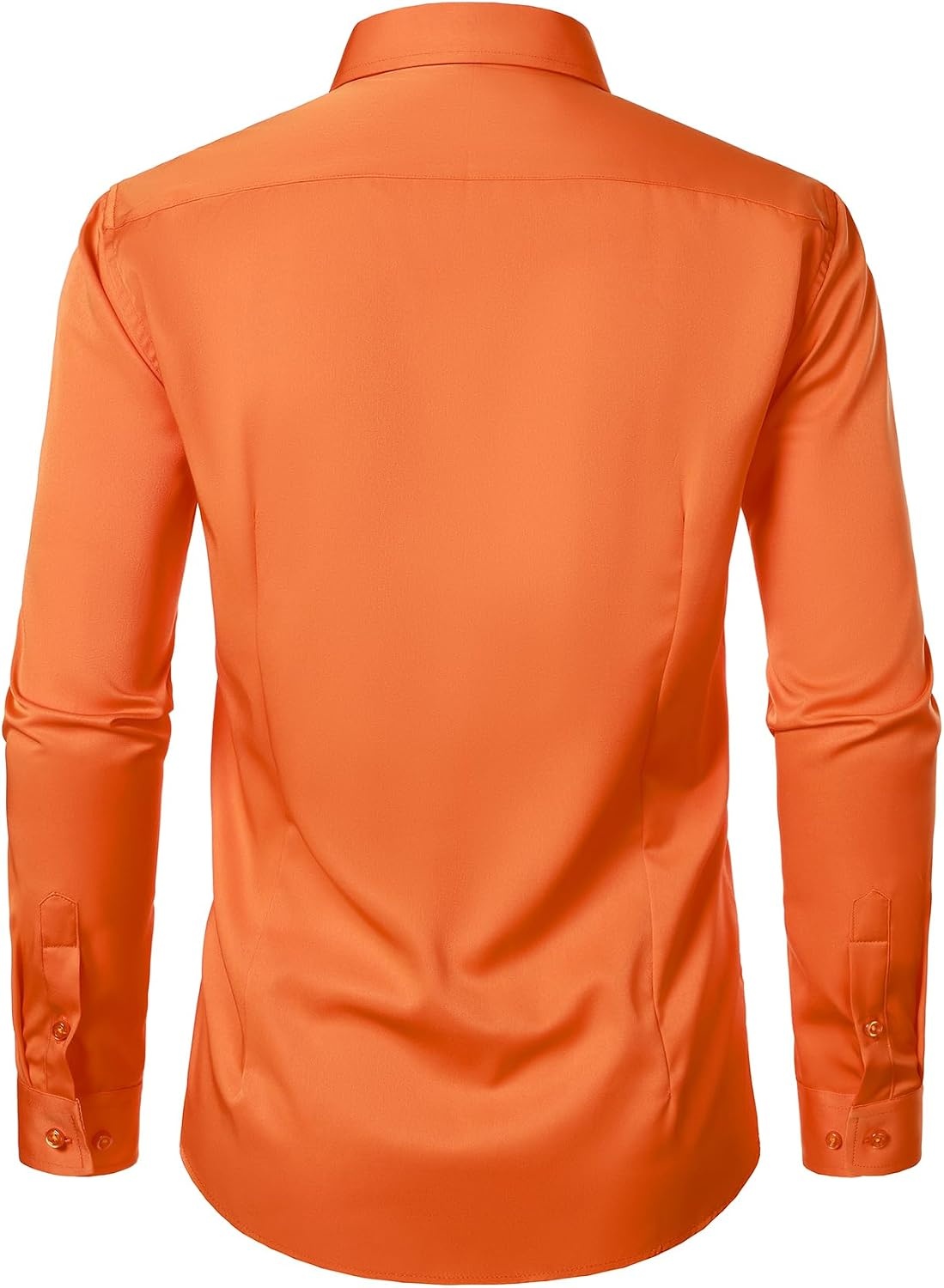 image:imageJEMITOP Mens Stretch MultiUse Dress Shirts Slight Sheen Long Sleeve Button Down Wedding Party Prom TuxedoOrange