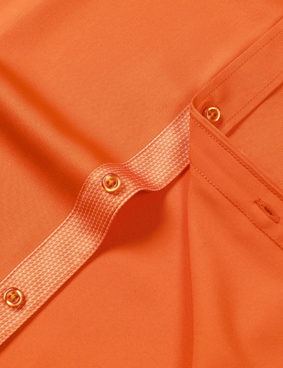 image:imageJEMITOP Mens Stretch MultiUse Dress Shirts Slight Sheen Long Sleeve Button Down Wedding Party Prom TuxedoOrange