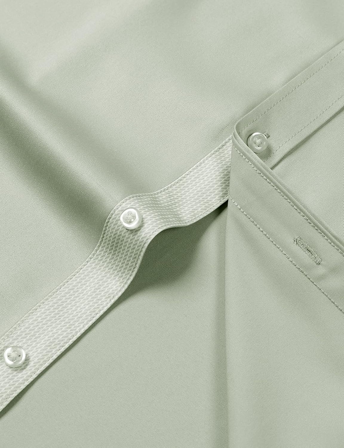 image:imageJEMITOP Mens Stretch MultiUse Dress Shirts Slight Sheen Long Sleeve Button Down Wedding Party Prom TuxedoSage Green