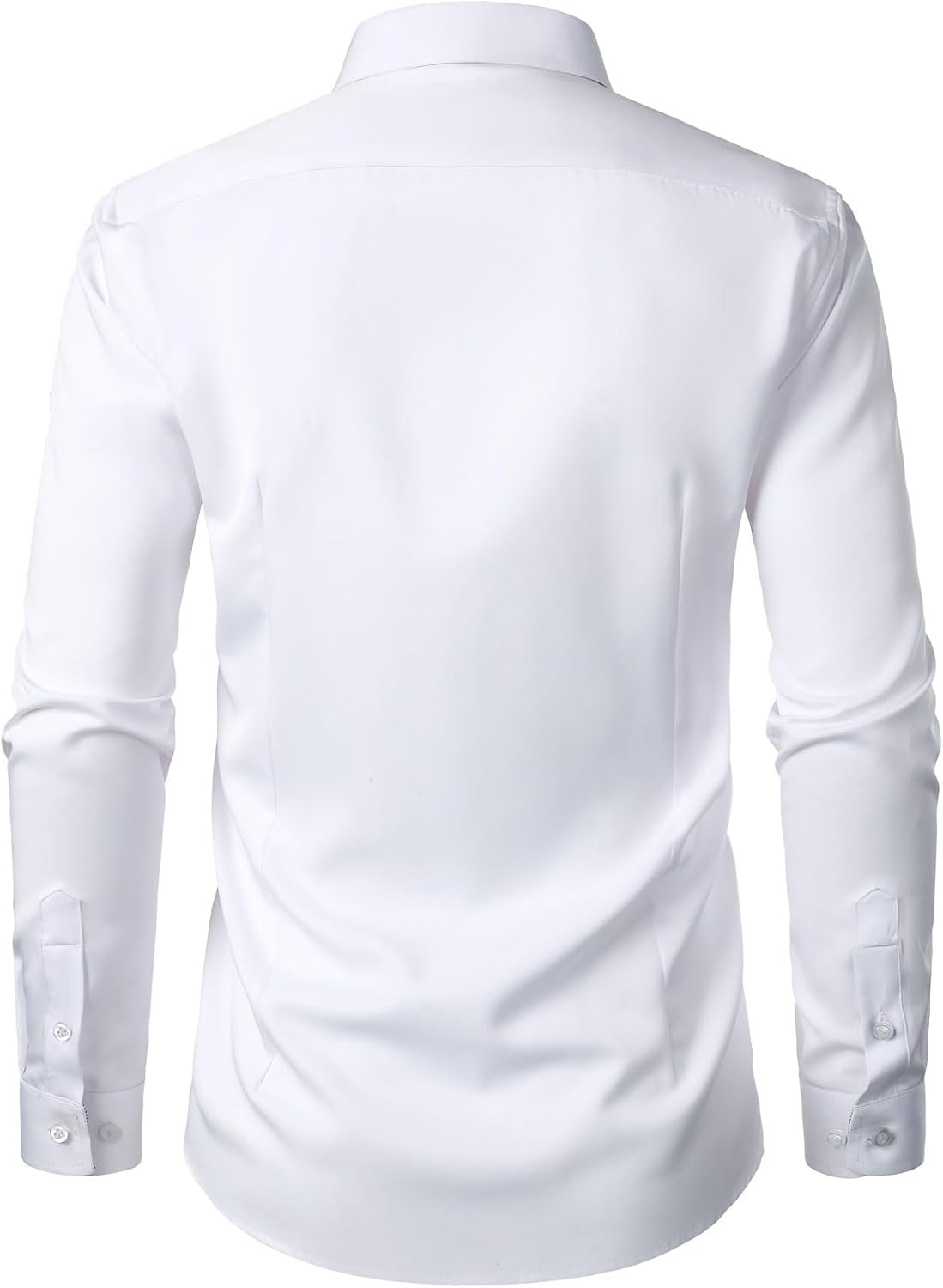 image:imageJEMITOP Mens Stretch MultiUse Dress Shirts Slight Sheen Long Sleeve Button Down Wedding Party Prom TuxedoSolid White