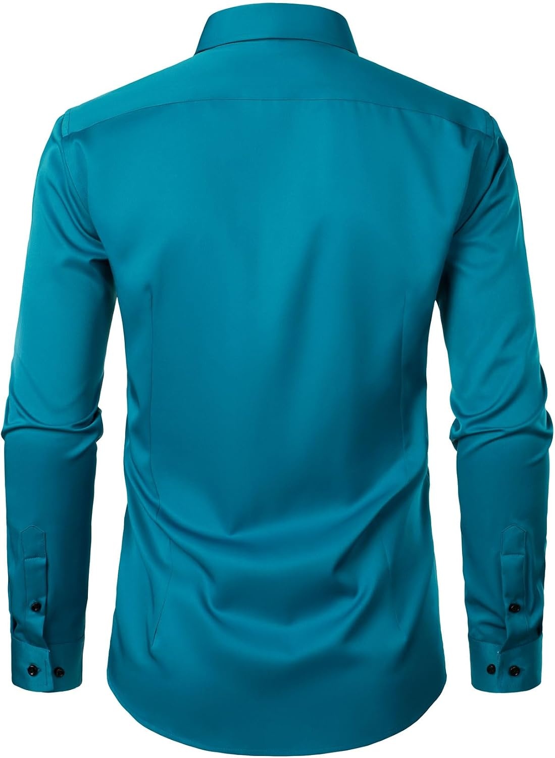 image:imageJEMITOP Mens Stretch MultiUse Dress Shirts Slight Sheen Long Sleeve Button Down Wedding Party Prom TuxedoTeal