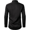 JEMITOP Mens Stretch Multi-Use Dress Shirts | Slight Sheen, Long Sleeve, Button Down, Wedding, Party, Prom, Tuxedo(Black)