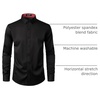 JEMITOP Mens Stretch Multi-Use Dress Shirts | Slight Sheen, Long Sleeve, Button Down, Wedding, Party, Prom, Tuxedo(Black)