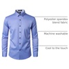 JEMITOP Mens Stretch Multi-Use Dress Shirts | Slight Sheen, Long Sleeve, Button Down, Wedding, Party, Prom, Tuxedo(Blue)