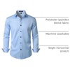 JEMITOP Mens Stretch Multi-Use Dress Shirts | Slight Sheen, Long Sleeve, Button Down, Wedding, Party, Prom, Tuxedo(Light Blue)