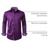 JEMITOP Mens Stretch Multi-Use Dress Shirts | Slight Sheen, Long Sleeve, Button Down, Wedding, Party, Prom, Tuxedo(Purple)