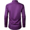 JEMITOP Mens Stretch Multi-Use Dress Shirts | Slight Sheen, Long Sleeve, Button Down, Wedding, Party, Prom, Tuxedo(Purple)