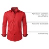 JEMITOP Mens Stretch Multi-Use Dress Shirts | Slight Sheen, Long Sleeve, Button Down, Wedding, Party, Prom, Tuxedo(Red)