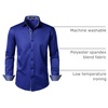 JEMITOP Mens Stretch Multi-Use Dress Shirts | Slight Sheen, Long Sleeve, Button Down, Wedding, Party, Prom, Tuxedo(Royal Blue)
