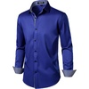 JEMITOP Mens Stretch Multi-Use Dress Shirts | Slight Sheen, Long Sleeve, Button Down, Wedding, Party, Prom, Tuxedo(Royal Blue)