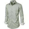 JEMITOP Mens Stretch Multi-Use Dress Shirts | Slight Sheen, Long Sleeve, Button Down, Wedding, Party, Prom, Tuxedo(Sage Green)