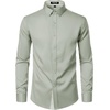JEMITOP Mens Stretch Multi-Use Dress Shirts | Slight Sheen, Long Sleeve, Button Down, Wedding, Party, Prom, Tuxedo(Sage Green)