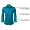 JEMITOP Mens Stretch Multi-Use Dress Shirts | Slight Sheen, Long Sleeve, Button Down, Wedding, Party, Prom, Tuxedo(Teal)