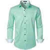 JEMITOP Mens Stretch Multi-Use Dress Shirts | Slight Sheen, Long Sleeve, Button Down, Wedding, Party, Prom, Tuxedo(Mint Green)