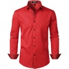 JEMITOP Mens Stretch Multi-Use Dress Shirts | Slight Sheen, Long Sleeve, Button Down, Wedding, Party, Prom, Tuxedo(Red)