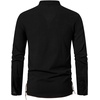 Mens Renaissance Costume Top Pirate Viking Shirt | Long Sleeve, Pure Cotton, Lace Up, Medieval, Tunic, Retro, Vintage, Cosplay, Vampire, Peasant, Knight, Steampunk, Halloween(Black)