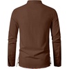 Mens Renaissance Costume Top Pirate Viking Shirt | Long Sleeve, Pure Cotton, Lace Up, Medieval, Tunic, Retro, Vintage, Cosplay, Vampire, Peasant, Knight, Steampunk, Halloween(Brown)