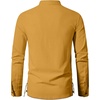 Mens Renaissance Costume Top Pirate Viking Shirt | Long Sleeve, Pure Cotton, Lace Up, Medieval, Tunic, Retro, Vintage, Cosplay, Vampire, Peasant, Knight, Steampunk, Halloween(Yellow)