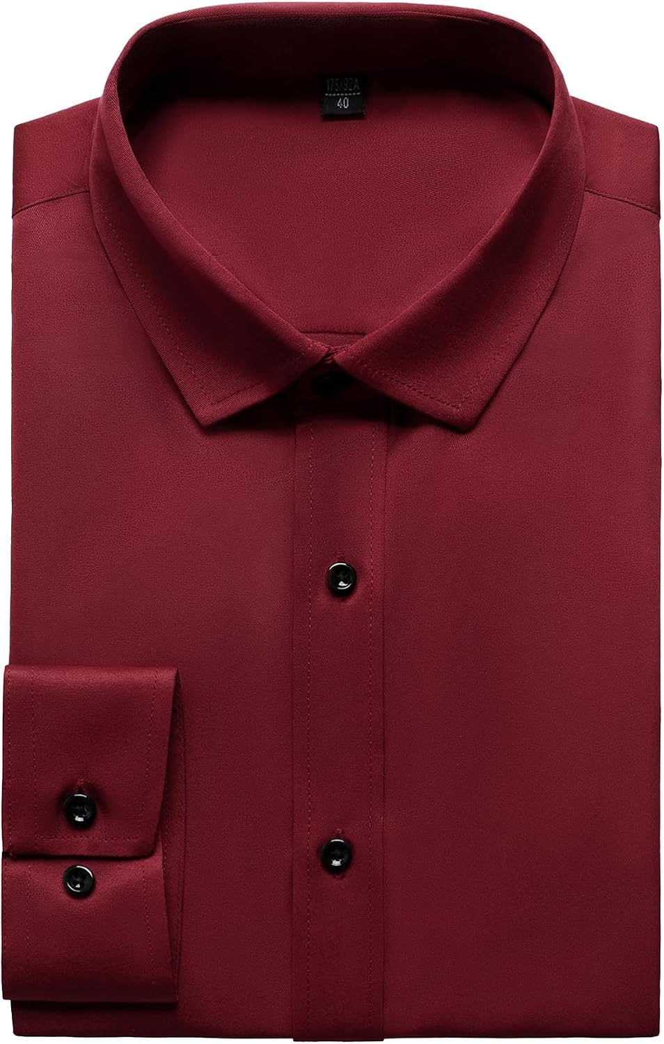 image:imageJEMITOP Mens Stretch Wrinkle Free Dress ShirtsBurgundy