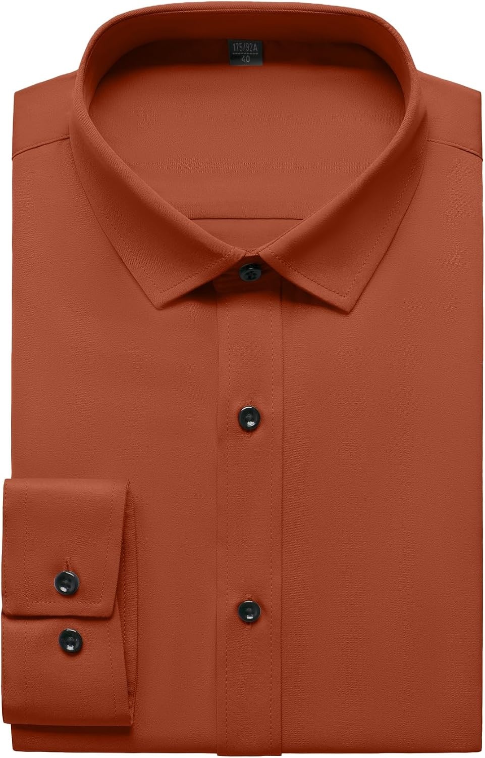 image:imageJEMITOP Mens Stretch Wrinkle Free Dress ShirtsBurnt Orange