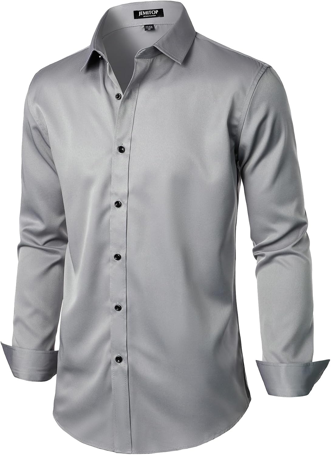 image:imageJEMITOP Mens Stretch Wrinkle Free Dress ShirtsGrey