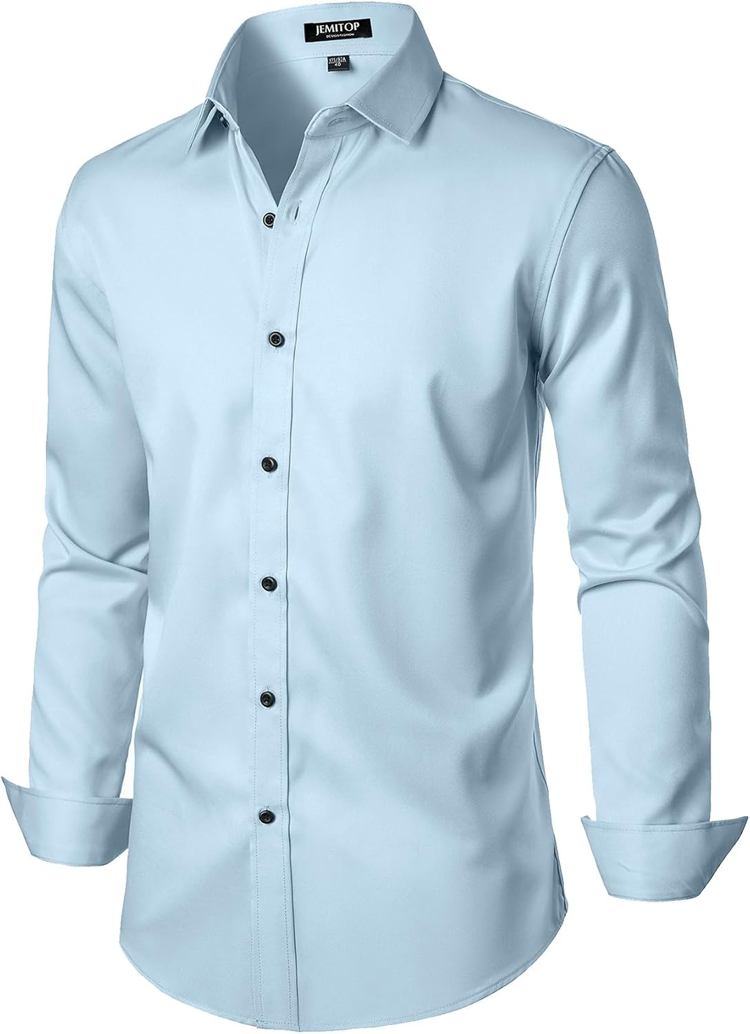 image:imageJEMITOP Mens Stretch Wrinkle Free Dress ShirtsLight Blue