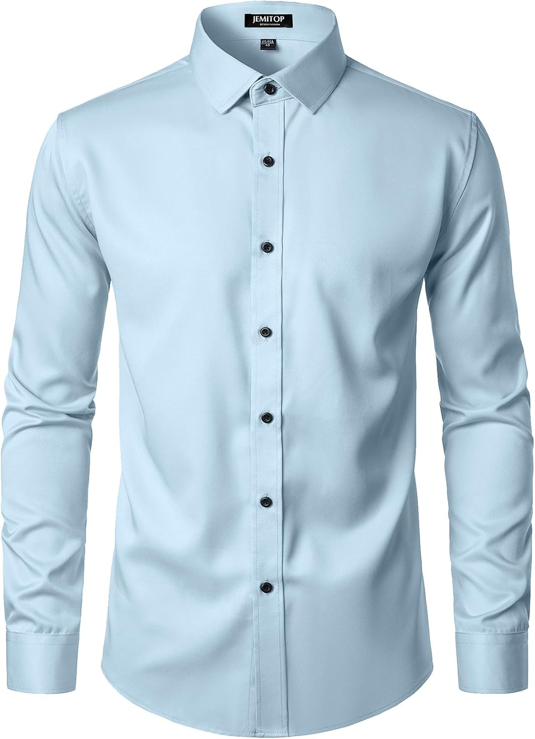 image:imageJEMITOP Mens Stretch Wrinkle Free Dress ShirtsLight Blue