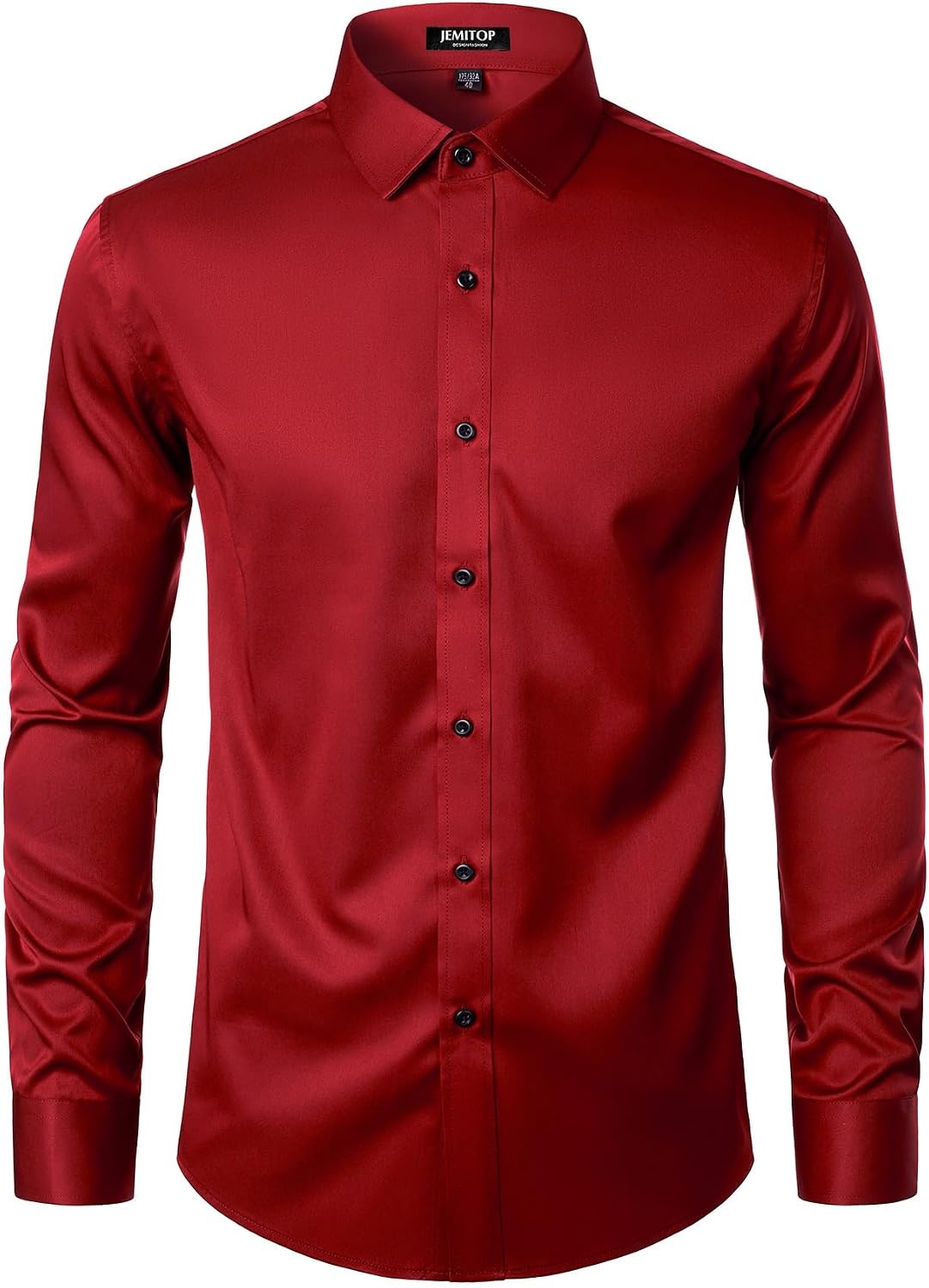 image:imageJEMITOP Mens Stretch Wrinkle Free Dress ShirtsRed