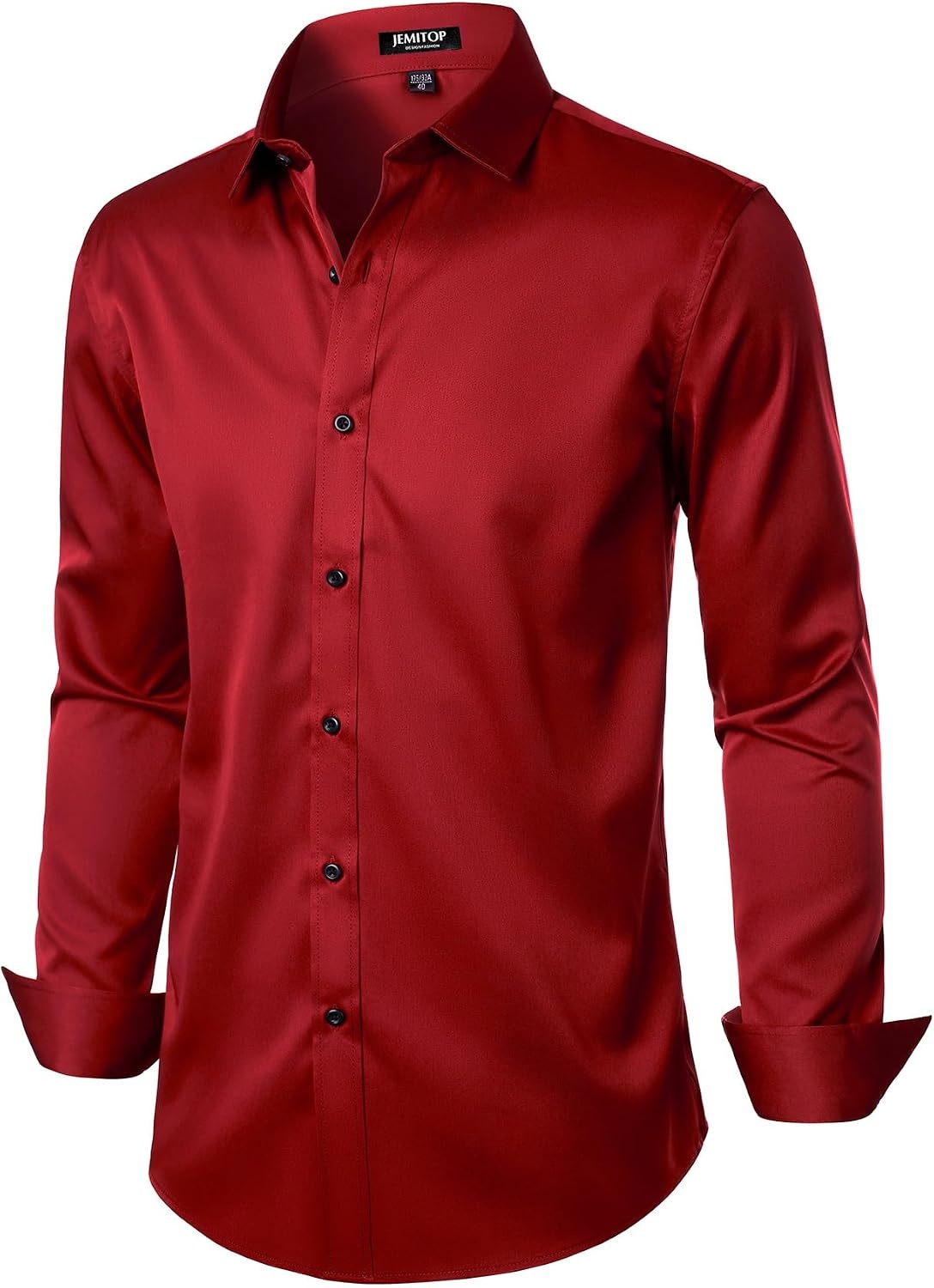 image:imageJEMITOP Mens Stretch Wrinkle Free Dress ShirtsRed
