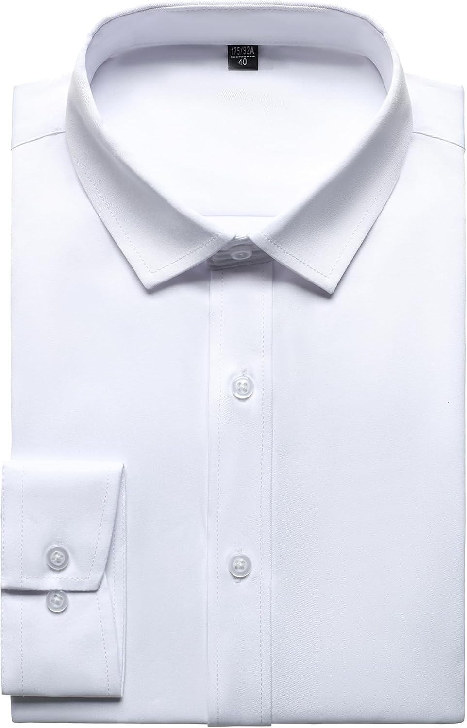 image:imageJEMITOP Mens Stretch Wrinkle Free Dress ShirtsSolid White