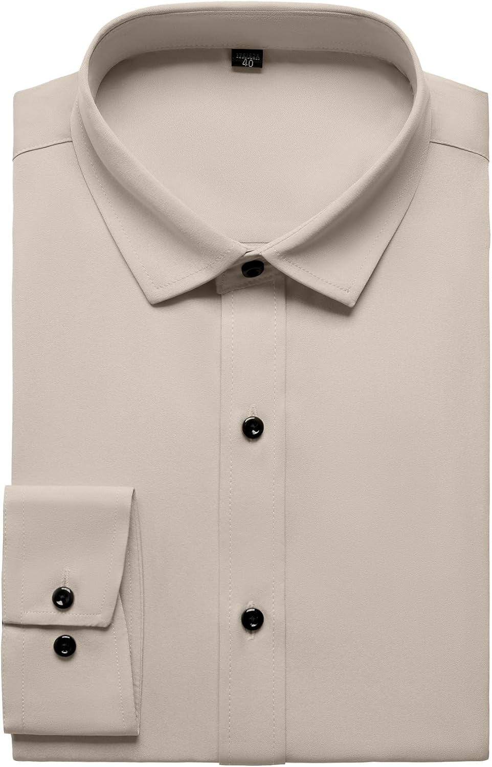 image:imageJEMITOP Mens Stretch Wrinkle Free Dress ShirtsTan