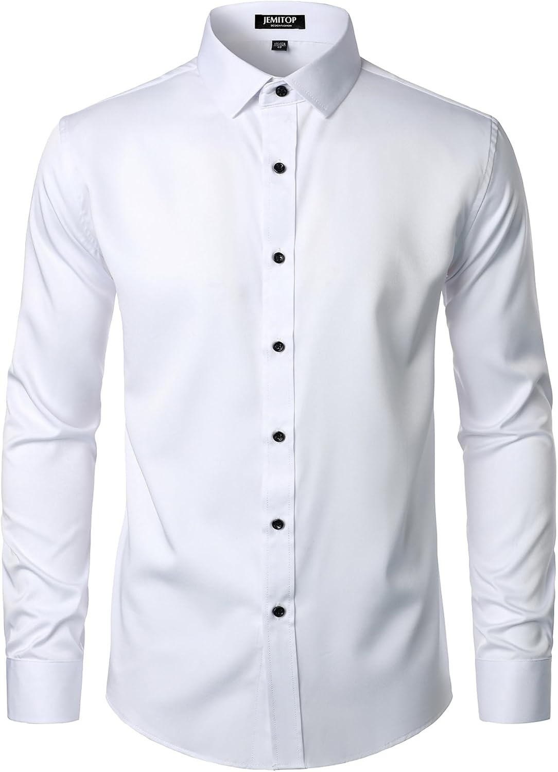 image:imageJEMITOP Mens Stretch Wrinkle Free Dress ShirtsWhite