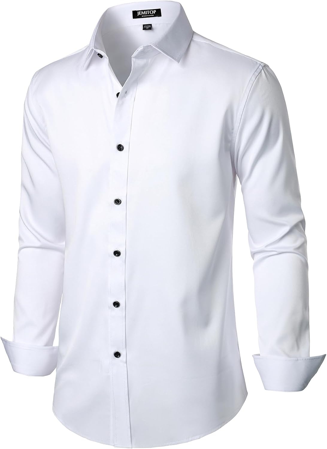 image:imageJEMITOP Mens Stretch Wrinkle Free Dress ShirtsWhite