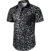 JEMITOP Men’s 2 Piece Set Casual Cotton Stretchy Outfit(Black Leopard)
