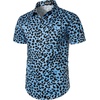 JEMITOP Men’s 2 Piece Set Casual Cotton Stretchy Outfit(Blue Leopard)