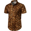 JEMITOP Men’s 2 Piece Set Casual Cotton Stretchy Outfit(Gold Leopard)