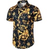 JEMITOP Men’s 2 Piece Set Casual Cotton Stretchy Outfit(Navy Gold)