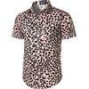 JEMITOP Men’s 2 Piece Set Casual Cotton Stretchy Outfit(Pink Leopard)