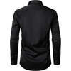 JEMITOP Mens Stretch Wrinkle Free Dress Shirts(Black)