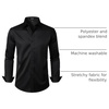 JEMITOP Mens Stretch Wrinkle Free Dress Shirts(Black)